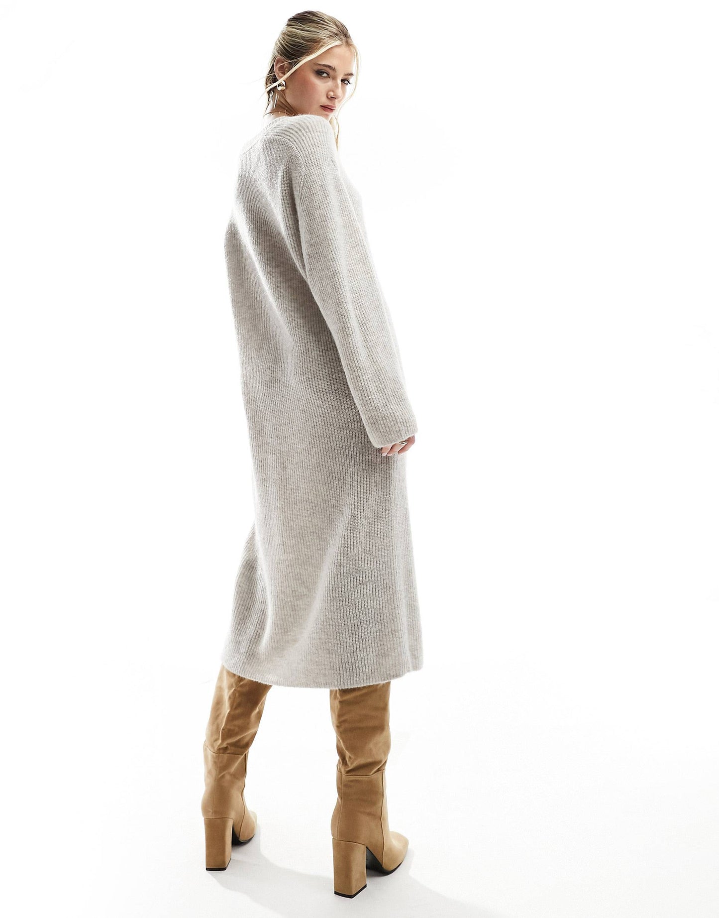 💸 CozyBlend Alpaca Wool Midi Dress in Sandstone
