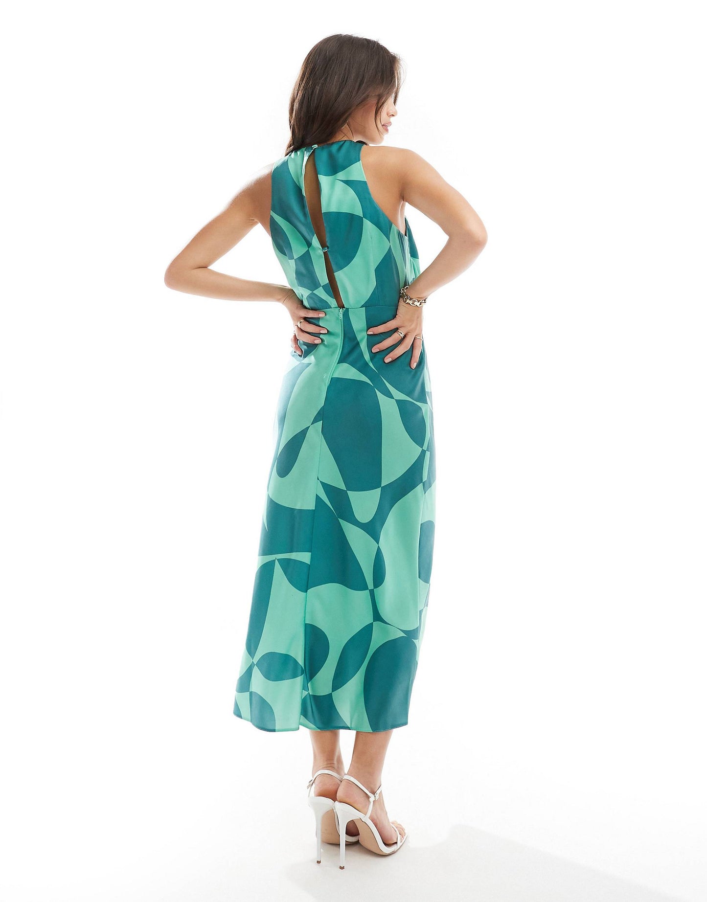 π Verde Visions Draped Midi Dress