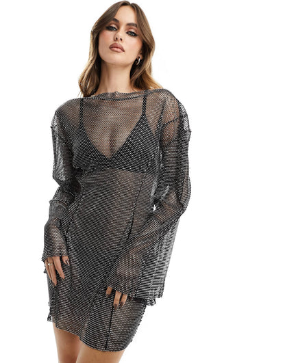 👗 Midnight Glamour Mesh Dress