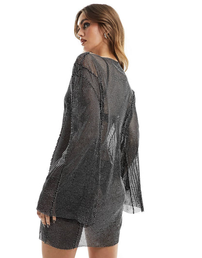 👗 Midnight Glamour Mesh Dress