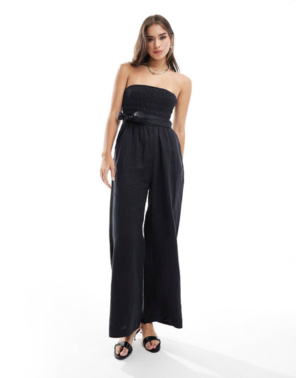 🩱 Midnight Elegance Strapless Jumpsuit