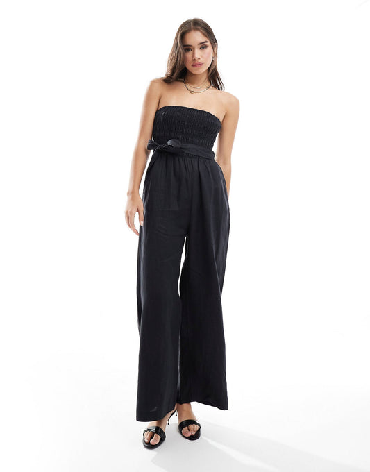 🩱 Midnight Elegance Strapless Jumpsuit